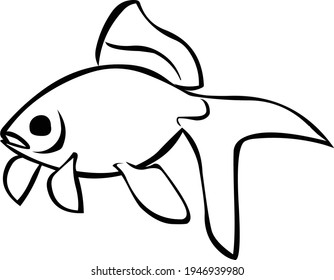 Vector de ilustración de peces dibujado a mano aislado en fondo blanco
