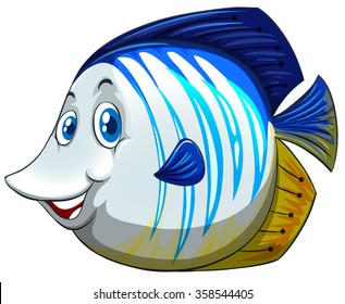 Fish with happy face illustration