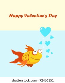 Fish. Happy valentine's day. Vector illustration