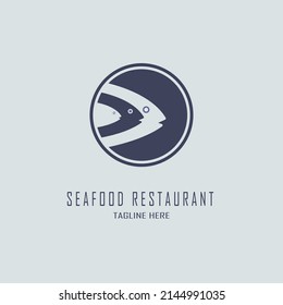 fish head seafood restaurant logo template design for brand or company and other