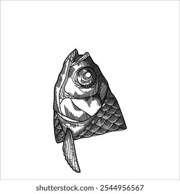 Fish head sketch drawing artwork handmade illustration