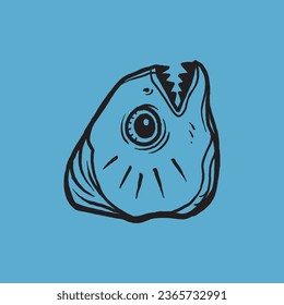 Fischkopfvektorgrafik, gut für Muster und Verzierungen