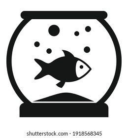 Fish home aquarium icon. Simple illustration of fish home aquarium vector icon for web design isolated on white background