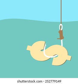 fish hook with dollar bait