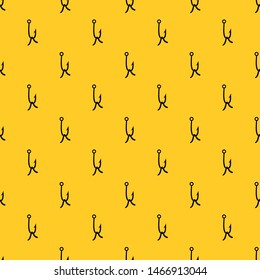Fish hook with earthworm pattern seamless vector repeat geometric yellow for any design