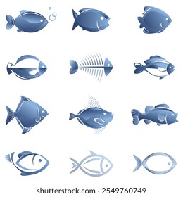 Fish Hook Fishing Angler logo design inspiration