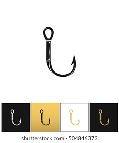 Fish hook or fishing line angle vector icon