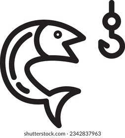 Fish Hook Fishing Outline Icon