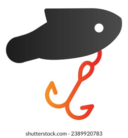 Pescado con un icono plano de gancho. Iconos de color de gancho de pesca en estilo plano de moda. Diseño de estilo de gradiente de ángulo, diseñado para web y aplicación. Eps 10
