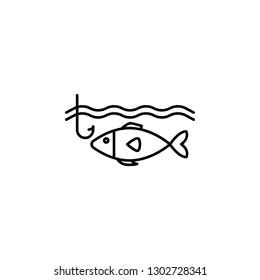 fish hook and fish icon. Element of travel illustration. Signs and symbols can be used for web, logo, mobile app, UI, UX