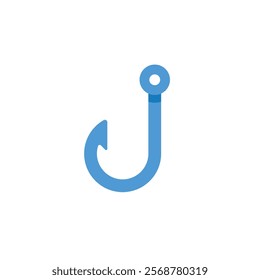 Fish hook icon flat vector design