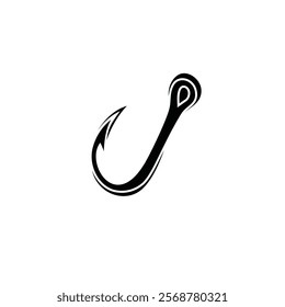 Fish hook icon flat vector design