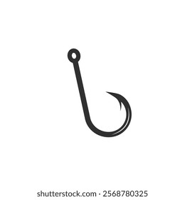 Fish hook icon flat vector design