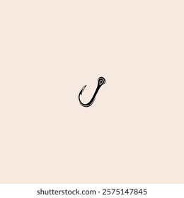 
Fish hook icon flat vector design.