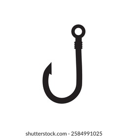 fish hook icon illustration flat