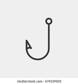 Fish hook icon illustration isolated vector sign symbol