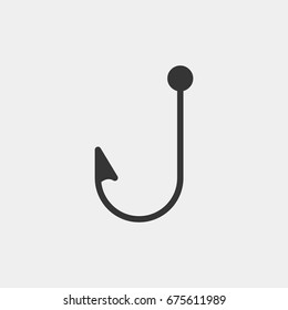 Fish hook icon illustration isolated vector sign symbol