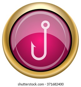 Fish hook icon. Internet button on white background. EPS10 vector.
