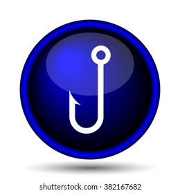 Fish hook icon. Internet button on white background. EPS10 vector
