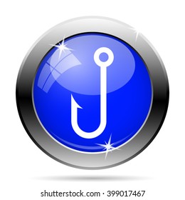 Fish hook icon. Internet button on white background. EPS10 vector
