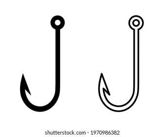 fish hook icon on a white background