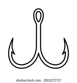 fish hook icon on white background