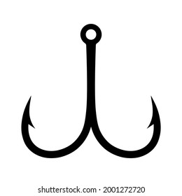 fish hook icon on white background