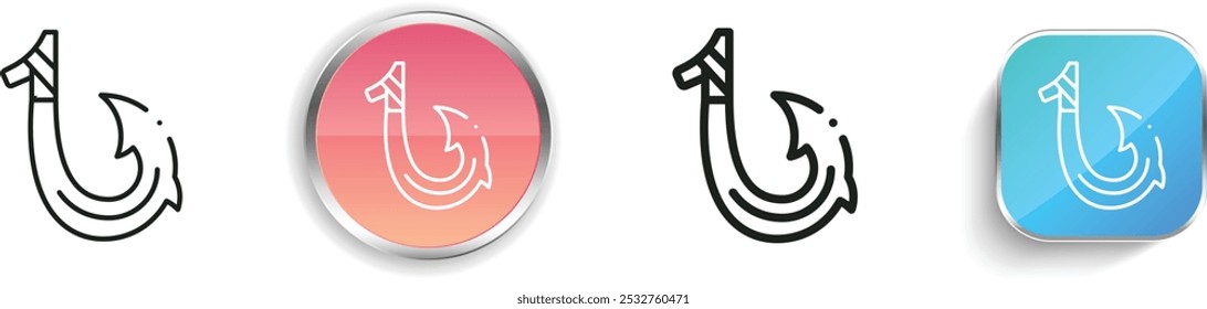 fish hook icon. Thin Linear, Regular and Button Style Design Isolated On White Background