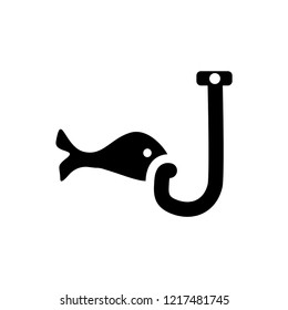 Fish and hook icon. Trendy Fish and hook logo concept on white background from Summer collection. Suitable for use on web apps, mobile apps and print media.