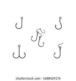 Fish hook icon vector design