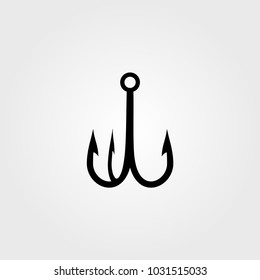 Fish hook icon. Vector illustration.
