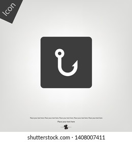 Fish hook icon. Vector illustration sign