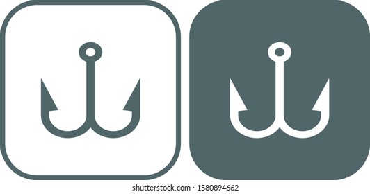 Fish hook icon. Vector illustration