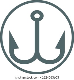 Fish hook icon. Vector illustration