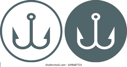 Fish hook icon. Vector illustration