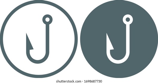 Icono de gancho de pescado. Ilustración del vector