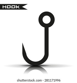 Fish hook icon vector illustration