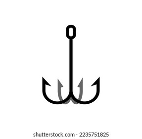 Fish hook isolated. Hook for catching fish. fishing tackle