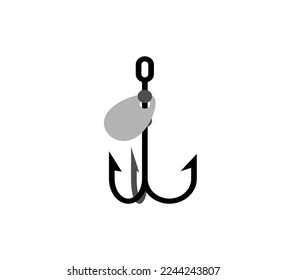 Fish hook isolated. Hook for catching fish. fishing tackle