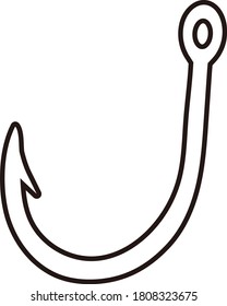 A fish hook isolated vector illustration