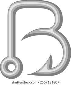 Fish Hook Letter Alphabet B