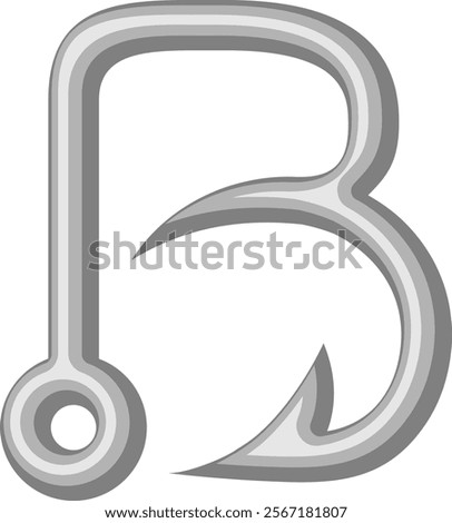 Fish Hook Letter Alphabet B