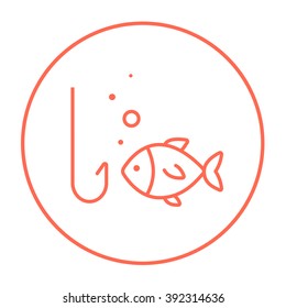 Fish with hook line icon.