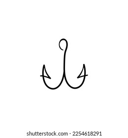 Fish Hook Line Style Icon Design