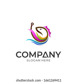 Fish Hook Logo, Fishing Logo Vector