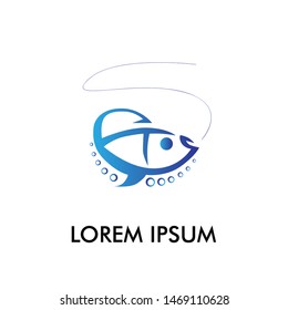 Fish Hook logo icon for fishing company or team