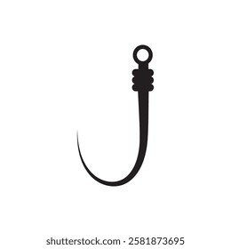 Fish hook logo icon illustration flat