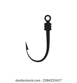 Fish hook logo icon illustration flat