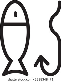 Icono de contorno de ancho de banda de pescado
