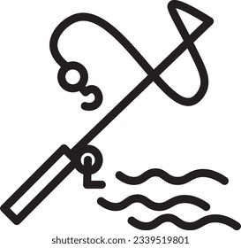 Icono de contorno de ancho de banda de pescado
